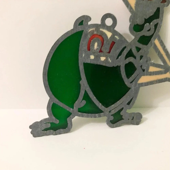 Vtg Dinosaur  Playing Baseball Suncatcher Small Window Hanging - Picture 6 of 12